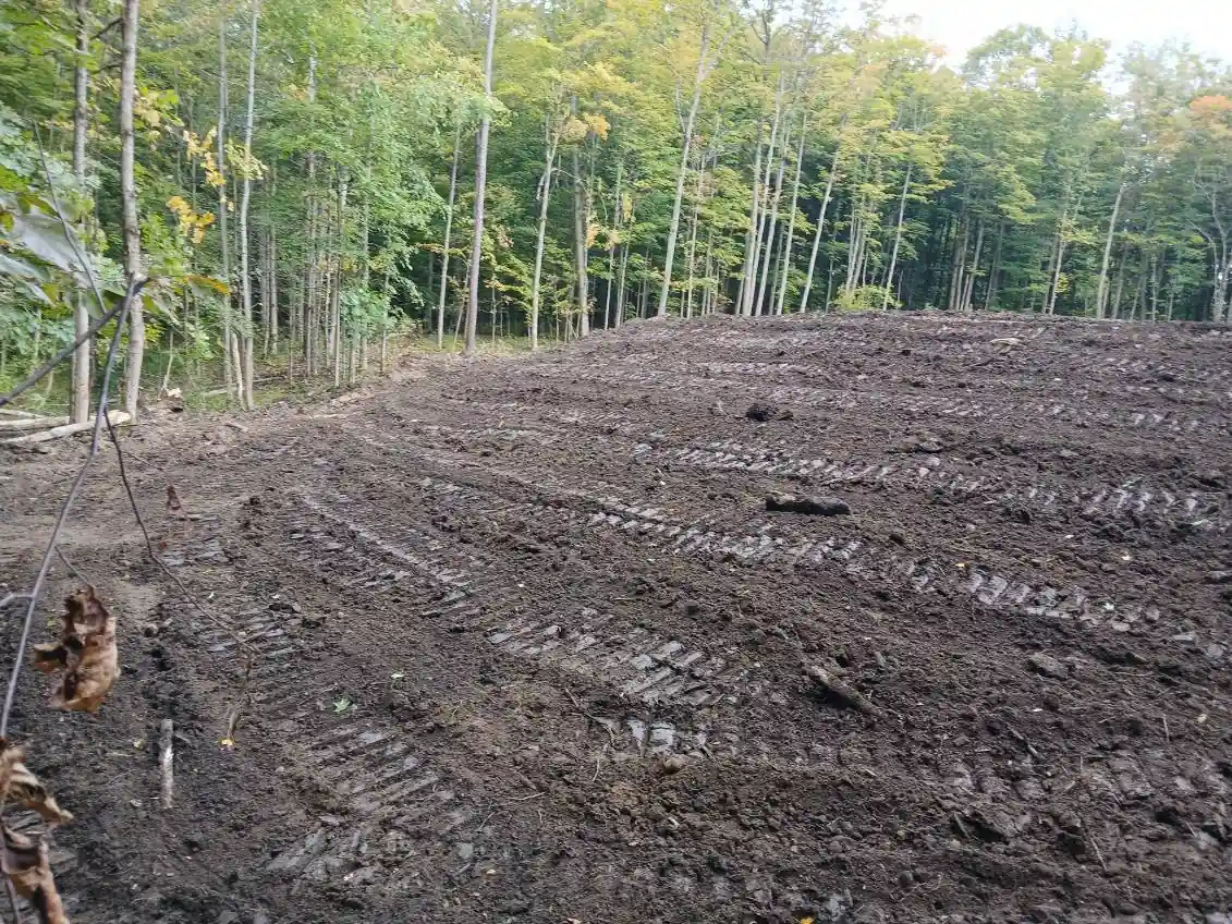 Newly installed septic system site graded and cleaned up on a Chautauqua County, New York property